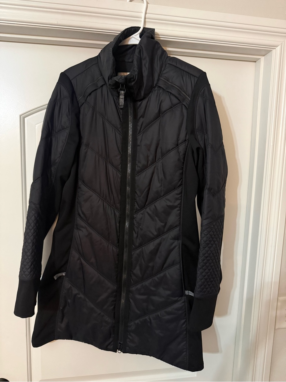 Athleta Women's Black Quilted Long Jacket